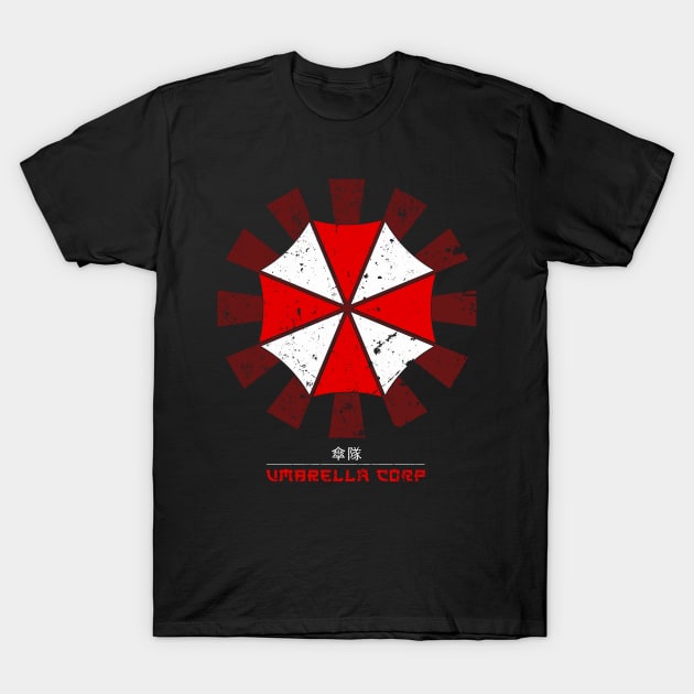 Umbrella Corp Retro Japanese Resident Evil T-Shirt by Nova5